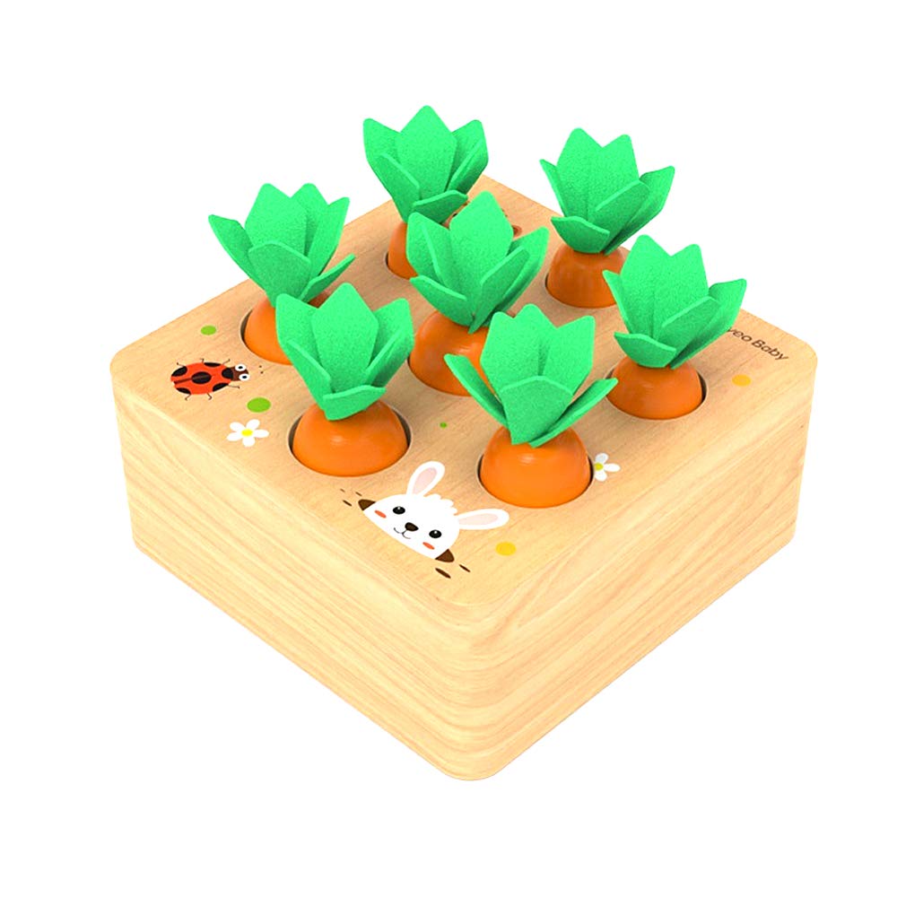 Felly Juguetes Bebes 1 Año, Rompecabezas Juegos de Madera Zanahorias Clasificación, Juguetes Montessori Educativo Temprano para Niños y Bebés de 1 2 3 años, Regalo de cumpleaños, Navidad