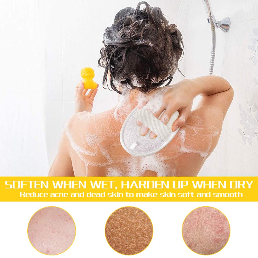 Loofah gąbka do mycia pleców, wanny, zestaw rękawiczek, biodegradowalna, naturalna gąbka do pielęgnacji ciała, masaż, zapobiega peelingowaniu krążenia krwi – dwuczęściowy zestaw