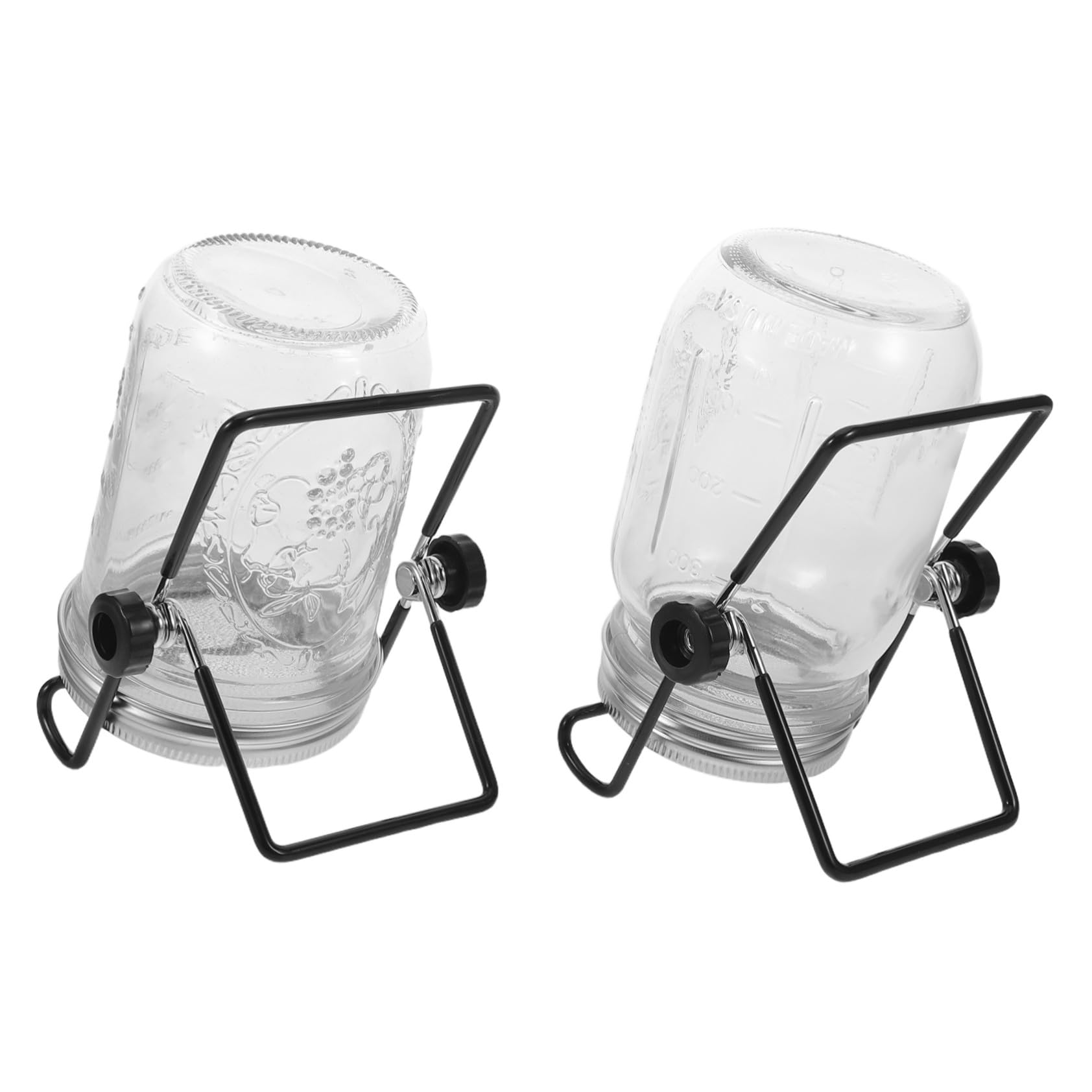Kit de Germoir en Bocal 2 Ensembles 16 Oz en Verre et Acier Inoxydable | Graines et Micro-pousses, Nettoyage Facile, pour Rebords de Fenêtre et Plans Cuisine