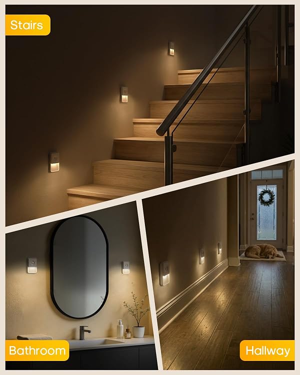 GOODEA 2 Pack Motion Sensor Night Lights, Rechargeable Stair Lights Indoor by GOODEA - Used condition - Image 5