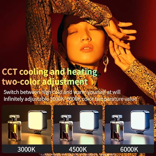 boobaaa LEDビデオライト 小型 充電式 1200mAh 3000k-6000k CRI95+ 色温度調整可能 スマホン カメラ 補助照明 撮影用ライト 高輝度 自撮り web会議/オンライン授業/ビデオ/生放送/自撮り/美容化粧 iPhone Samsung Canon Nikon Sony用