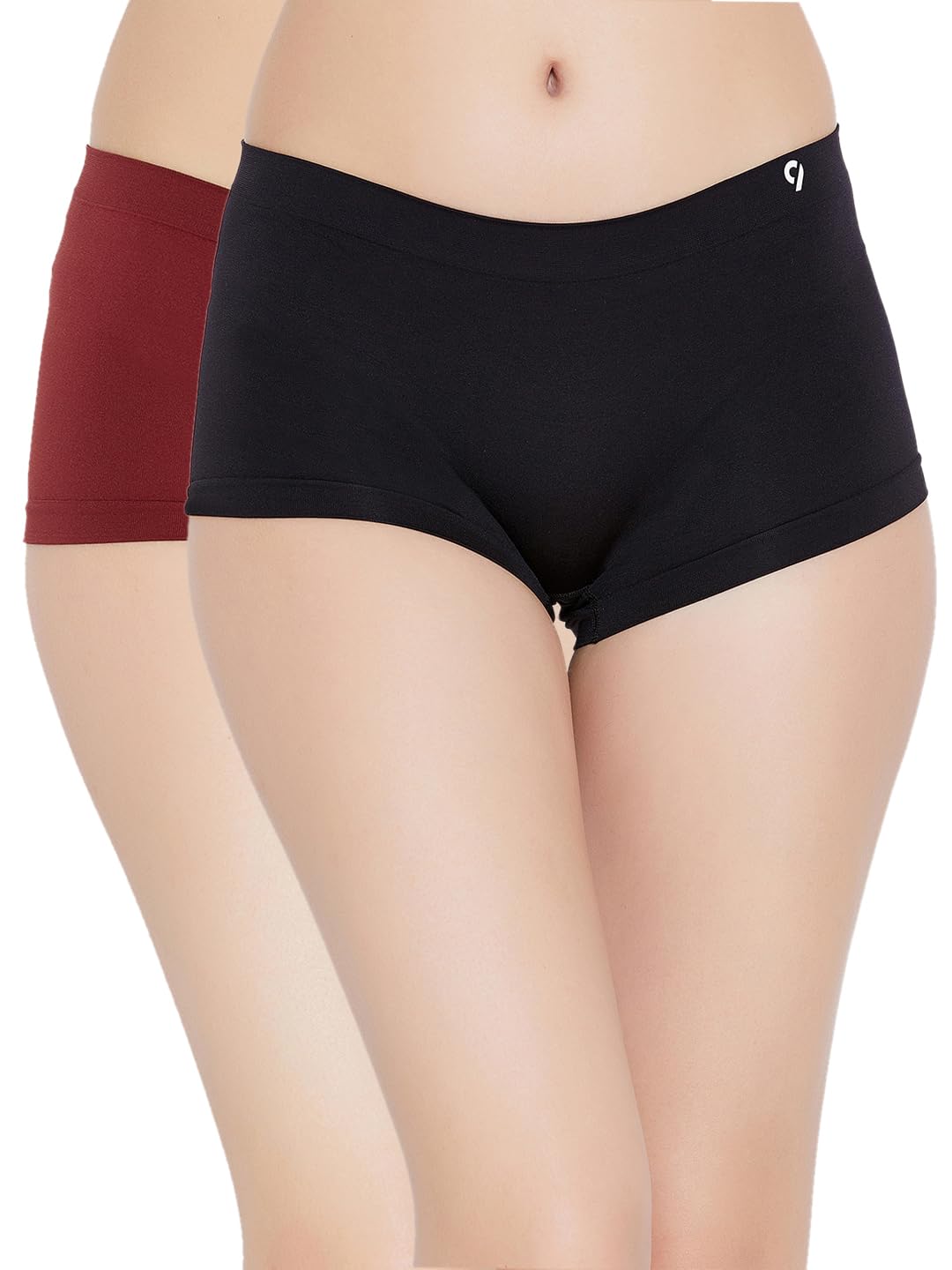 Women's Seamless Solid Mid Boyshorts Panties-image-49