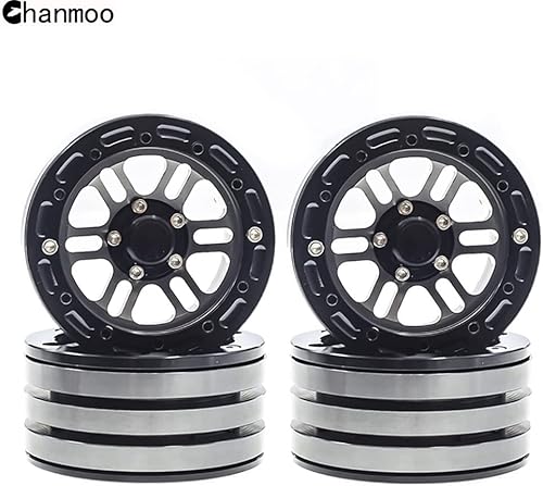 Miniatura 7 de Llantas de metal Beadlock de 1.9 y neumáticos de oruga hexagonal de 4.724 in con insertos de espuma para 1:10 RC Crawler Axial SCX10 III TRX4 Redcat