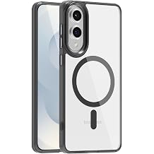 Samsung Galaxy S25 Edge Case, Lunivop Hard Supports Magsafe Wireless Charging Anti-Yellowing Magnetic Cover Clear para S 25 Edge 6.7" 5G 2025 Heavy Duty Best Phone Case Black