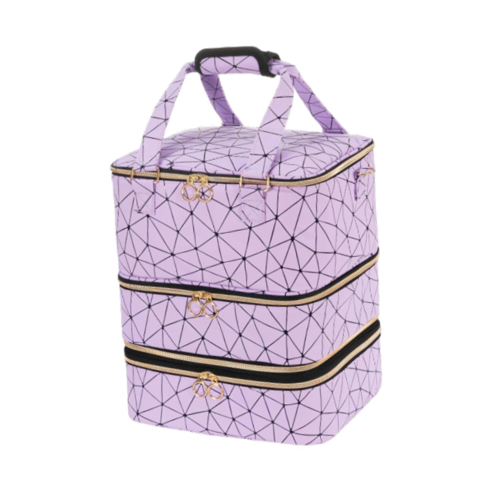 Caja organizadora de uñas Qianly para evitar roturas de esmaltes con bolso de mano de 3