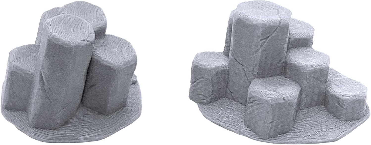 EnderToys Hexagon Rock Formations by Makers Anvil, 3D Printed Tabletop RPG Scenery and Wargame Terrain for 28mm Miniatures