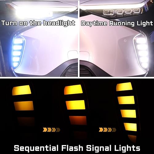 Miniatura 2 de Switchback - Lámpara LED antiniebla frontal color blanco y ámbar con destello dinámico, luz de giro LED, compatible con accesorios Toyota bZ4X 2023