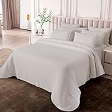 Rufino Díaz Colcha Algodón 450 Gr Stone Washed Amalia (Blanco 95-135 cm) - para una sensación acogedora y de Confort - Tejido Suave, Agradable y Resistente