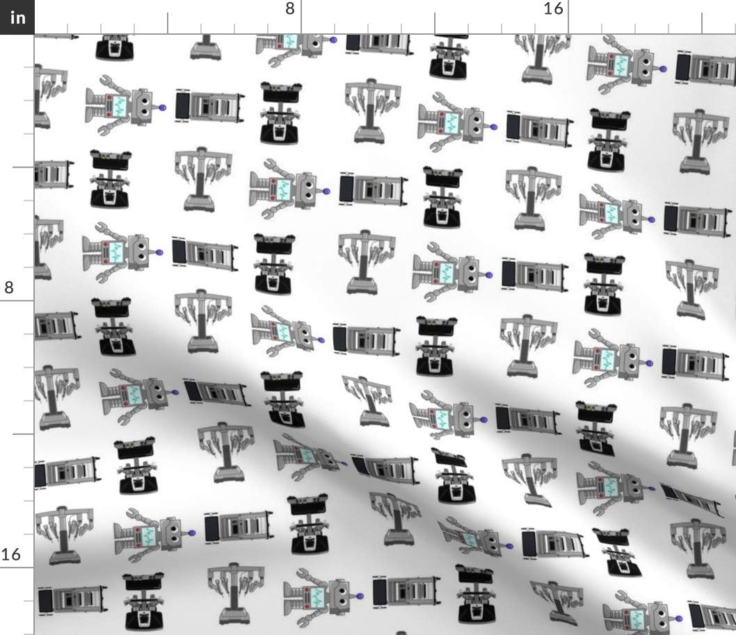 Spoonflower Fabric - Surgery Robots Large Print Robotic Intuitive Doctor Hospital Printed on Petal Signature Cotton Fabric by The Yard - Sewing Quilting Apparel Crafts Decor