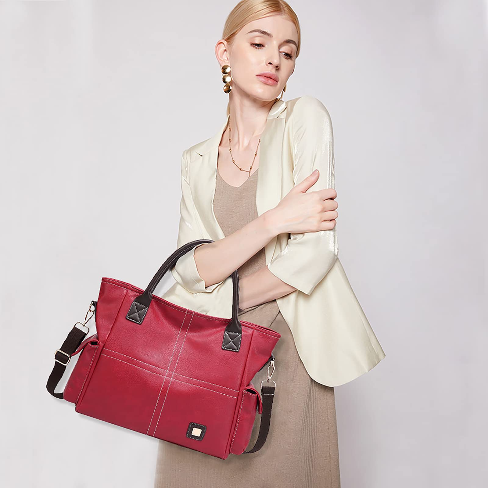 Bolso de hombro de gran capacidad para mujer con asa superior suave