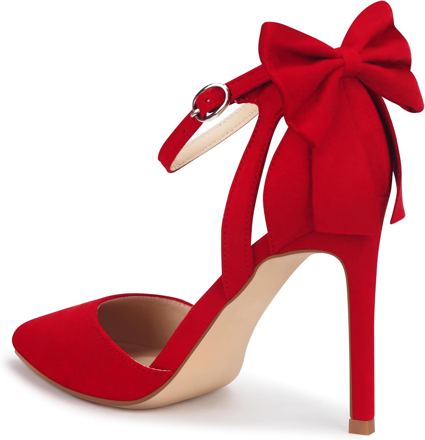 Carcuume Women's Closed Toe Heels Bow Stiletto Heel Sandals Pointed Toe Pumps Wedding Shoes - Image 4