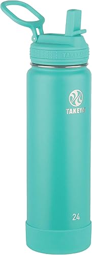 Miniatura 35 de Takeya Actives - Botella de agua de acero inoxidable con aislamiento y tapa con boquilla, capacidad de 22 oz, color rubor Rosa (Blush),Lila,Confeti