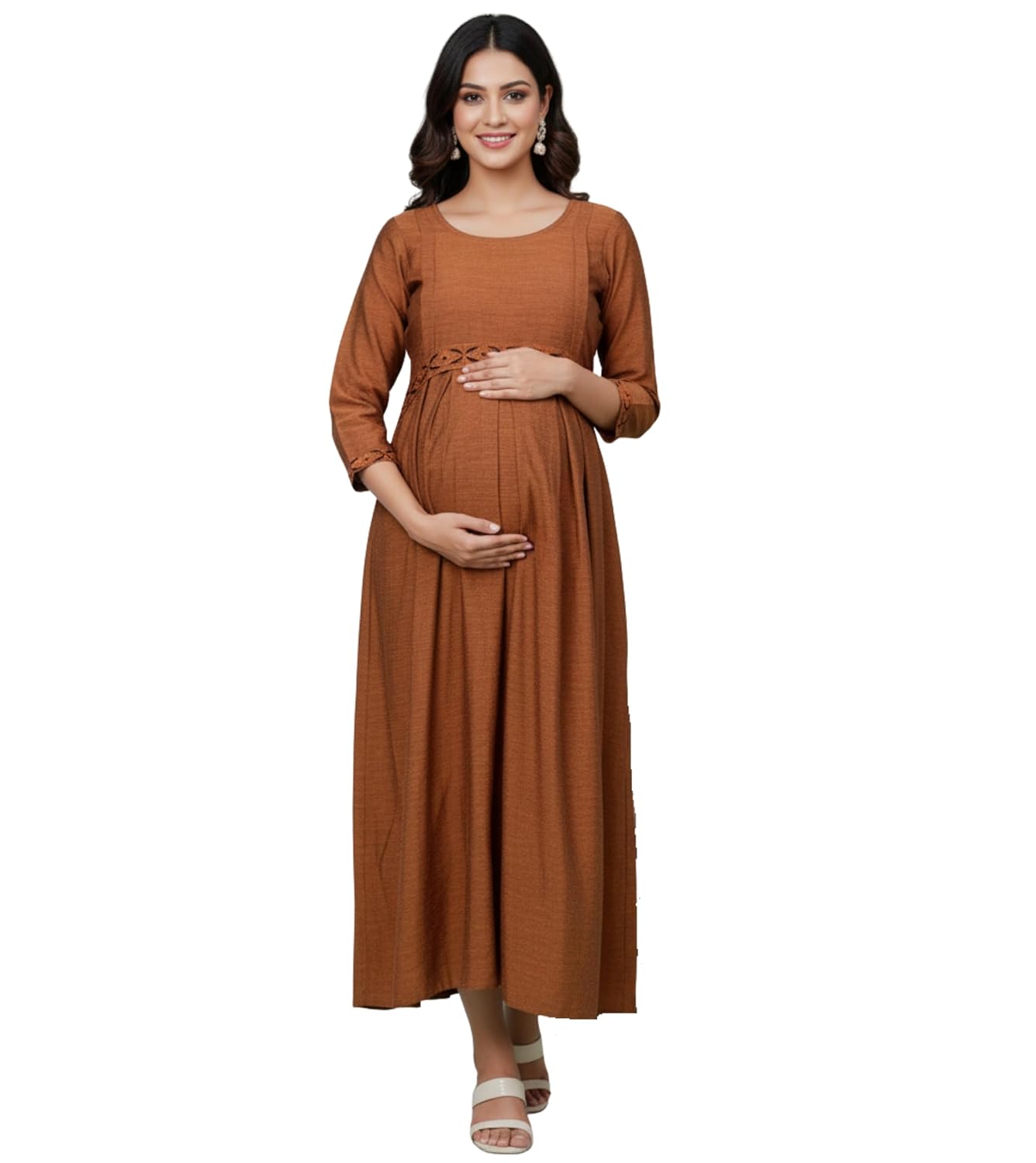DUMMY SHAPE Feeding Kurtis for Women Cotton Rayon | Floral Pregnancy Anarkali Kurta with Dual Nursing Zippers to Pre & Pos...