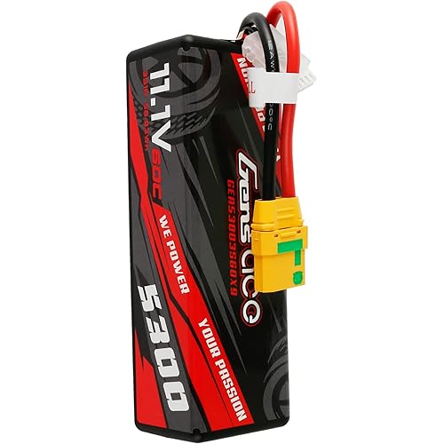 Gens ace 5300mAh 11.1V 60C 3S1P HardCase Lipo Battery 15# with XT90-S(Anti-Spark) Plug