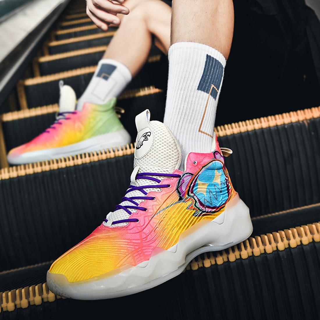 Męskie buty do koszykówki, buty sportowe, amortyzujące wstrząsy, antypoślizgowe buty do koszykówki, męskie lekkie buty sportowe, do biegania, antypoślizgowe, sportowe trampki, Sce K24, 39 eu
