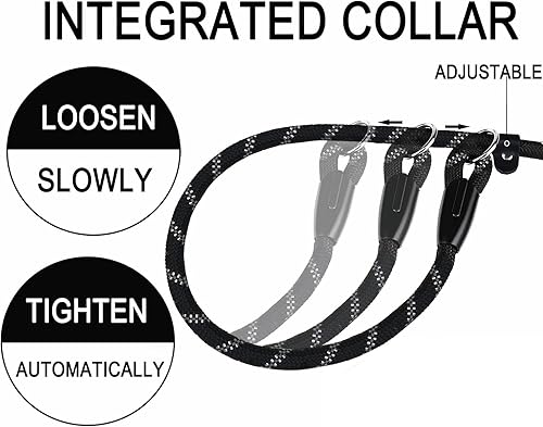 Miniatura 4 de Correa para Perro, Correas para Perro Resistentes de 6 Pies, Correa Deslizante de Cuerda Fuerte de Calidad Premium Duradera con Mango Acolchado