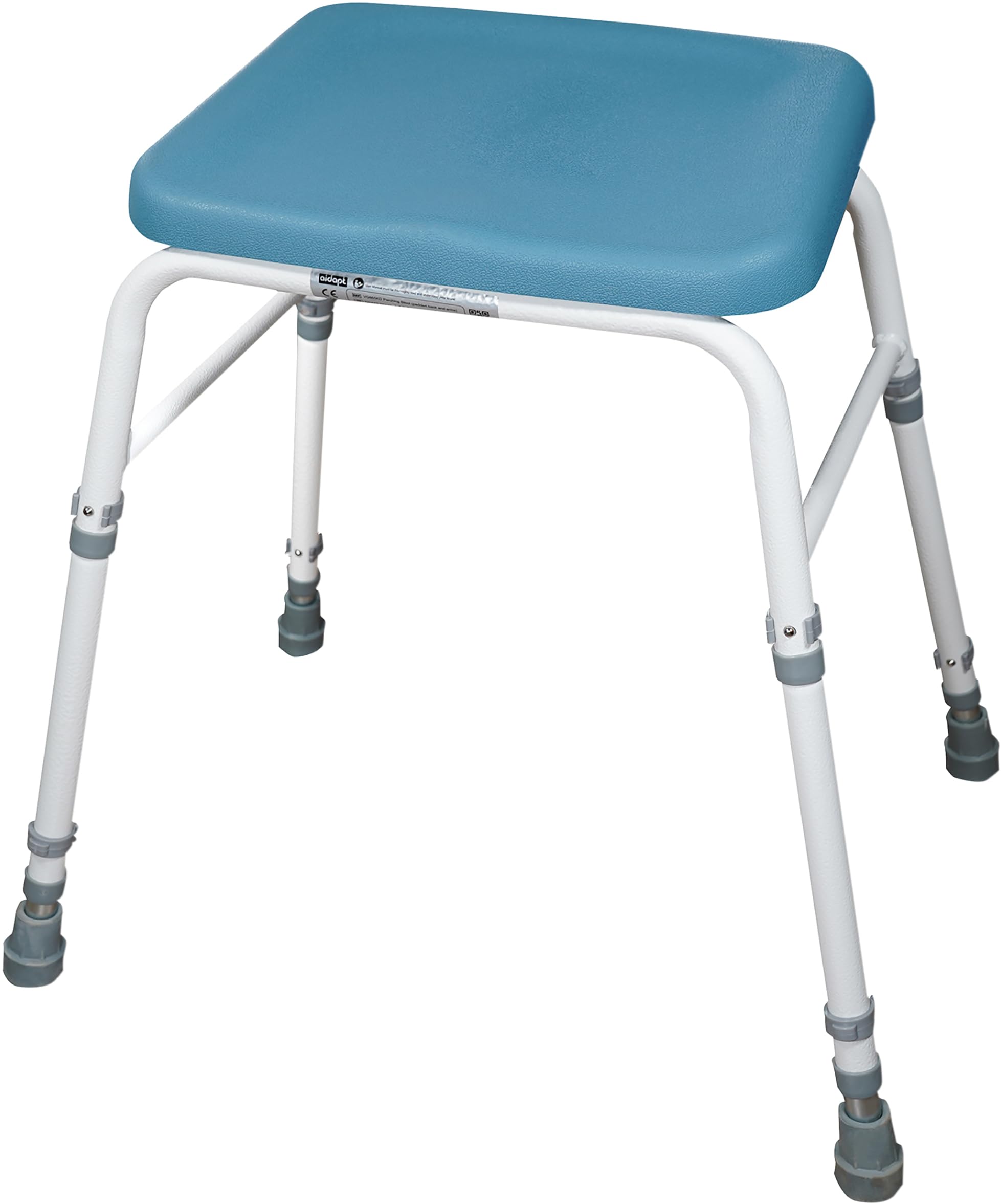 Aidapt Taburete Multiusos para posarse. Configuración 4 en 1, cómodo Asiento y Respaldo Acolchados, Altura Ajustable, Montaje de Pasador de Empuje, se envía en Embalaje Plano, no Necesita