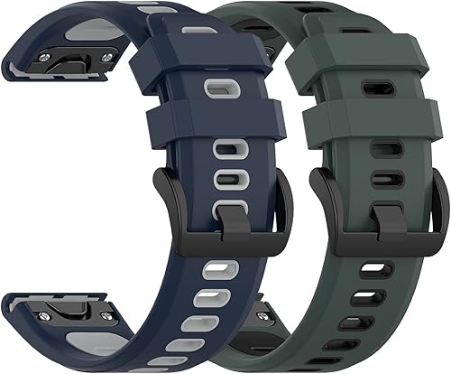 Miniatura 8 de Paquete de 2 Correa de reloj compatible con Garmin Forerunner 955955 Solar945935745 Sport de ajuste rápido para Garmin Instinct, Instinct 2 Solar,