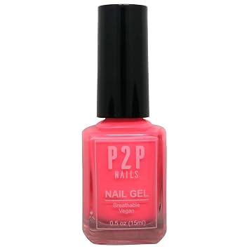 P2P Nails Vegan Neon Nail Gel Polish - Natural Shine Scratch Free - Quick Dry - Smooth Texture in Vibrant Colors - Long Lasting Nail Art Gel Polish for all Stylish Women Peachin