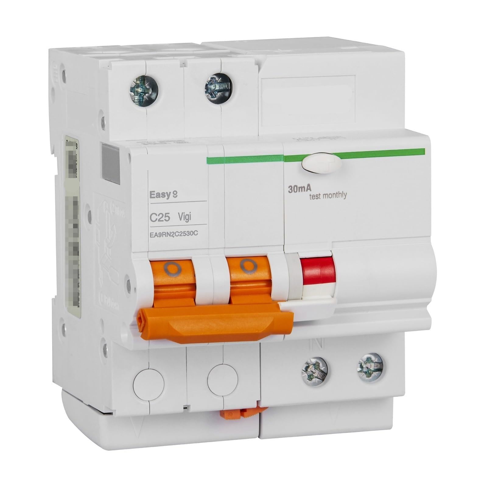 Disjoncteur 30mA EA9R 2P C25A protège efficacement contre les fuites de courant