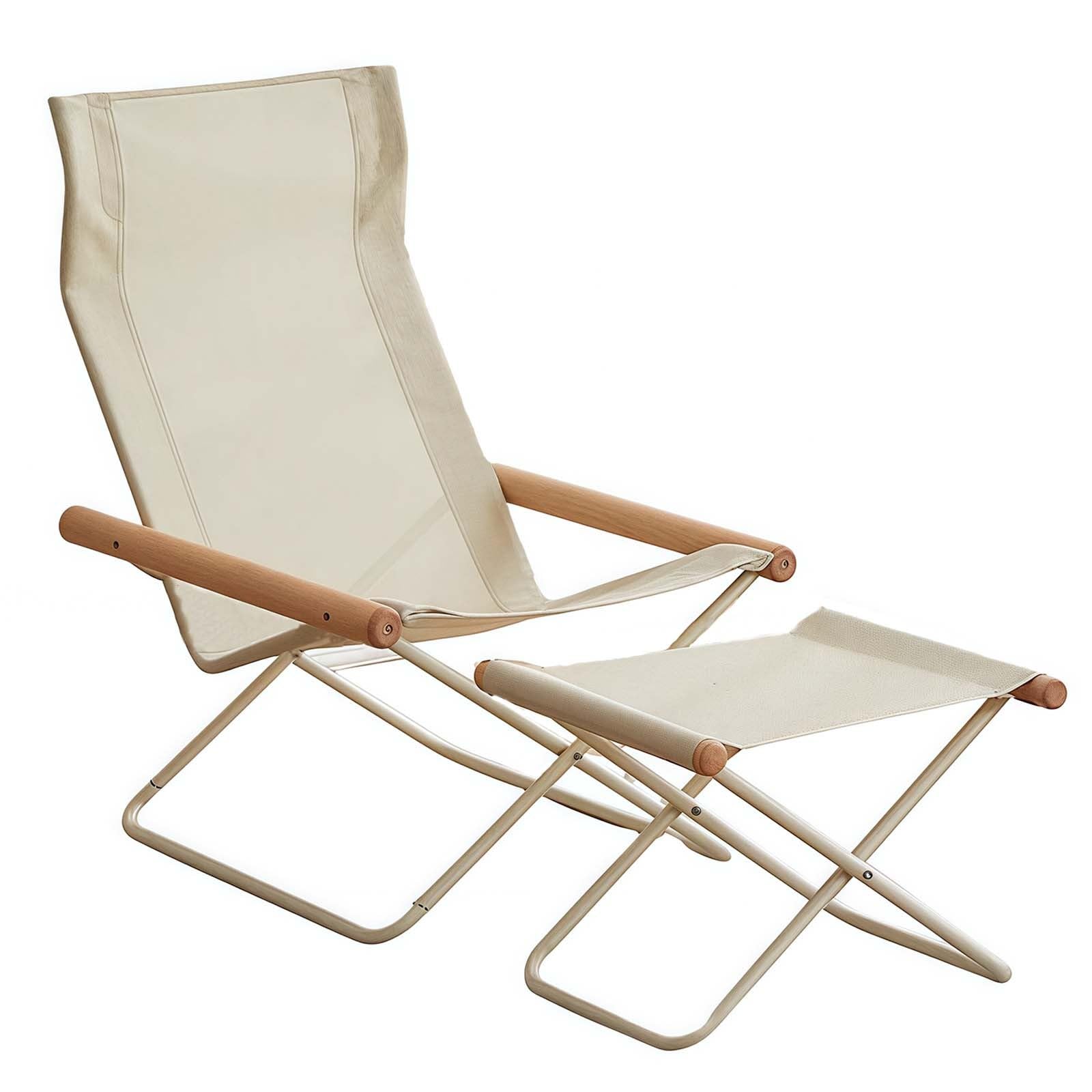 Klappbarer Outdoor-Stuhl – massives Buchenholz & strapazierfähiges Segeltuch – Liegestuhl faltbar lässiger Campingstuhl für Strand, Outdoor-Aktivitäten und Picknicks