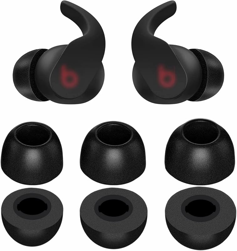 3 Pairs Memory Foam Compatible Beats Fit Pro Ear Tips Buds, S/M/L 3 Size Replacement, Cancel Noise, Anti-Slip, Fit in Case, Comfortable No Silicone Pain Earbuds - Black