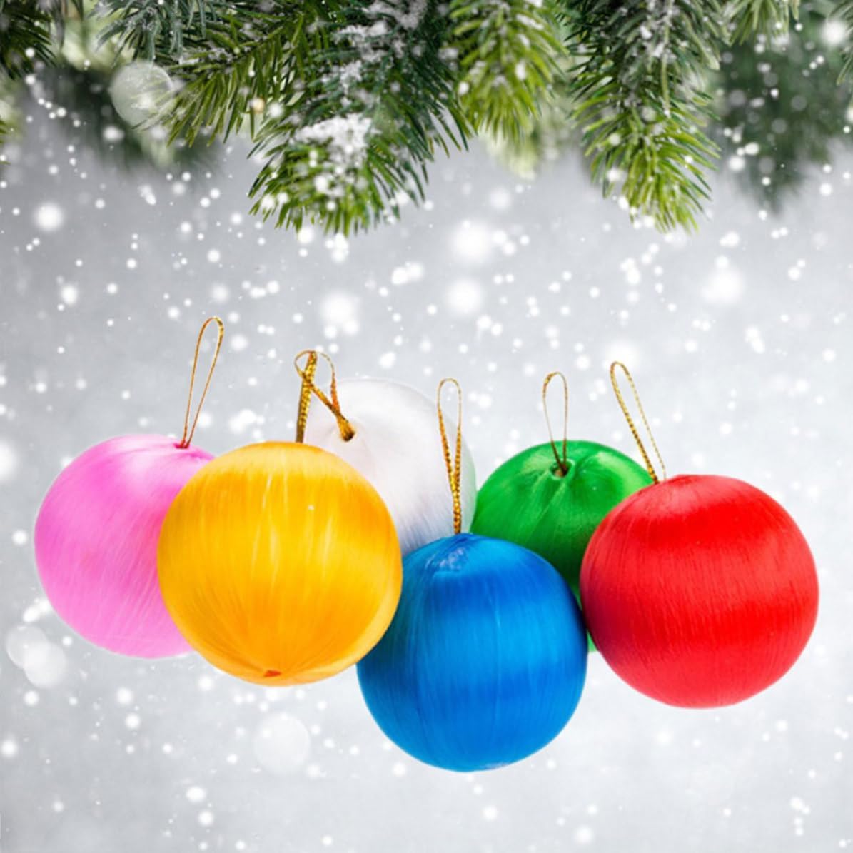 6pcs Christmas Pendant 5cm Foam Ball Decor Xmas for Office Store