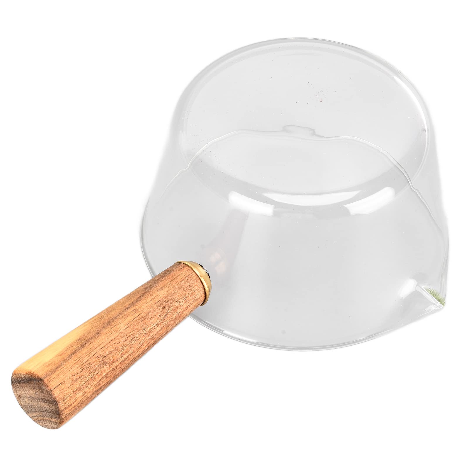 Mini Rondelek, Szklany Garnek Do Mleka O Pojemności 400/600 Ml Nieprzywierający Podgrzewacz Do Masła Z Dziobkami Mały Tygiel Z Drewnianą Rączką(400ML)
