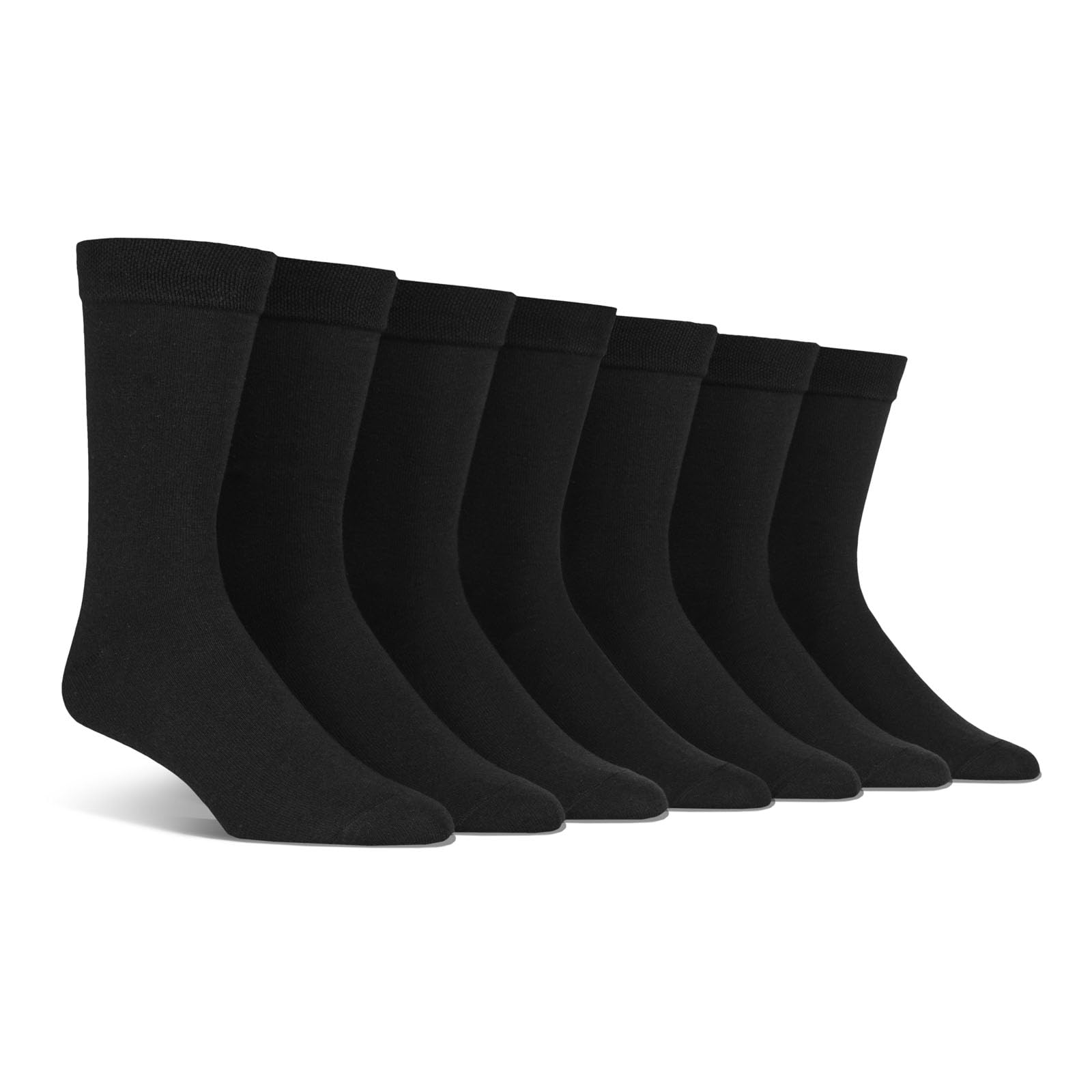 Spairs Men's Socks, Cotton Blend, Plain Design, Soft, Breathable, Comfortable, Crew Length, Value Multipack of 7 Pairs, Size 7-11