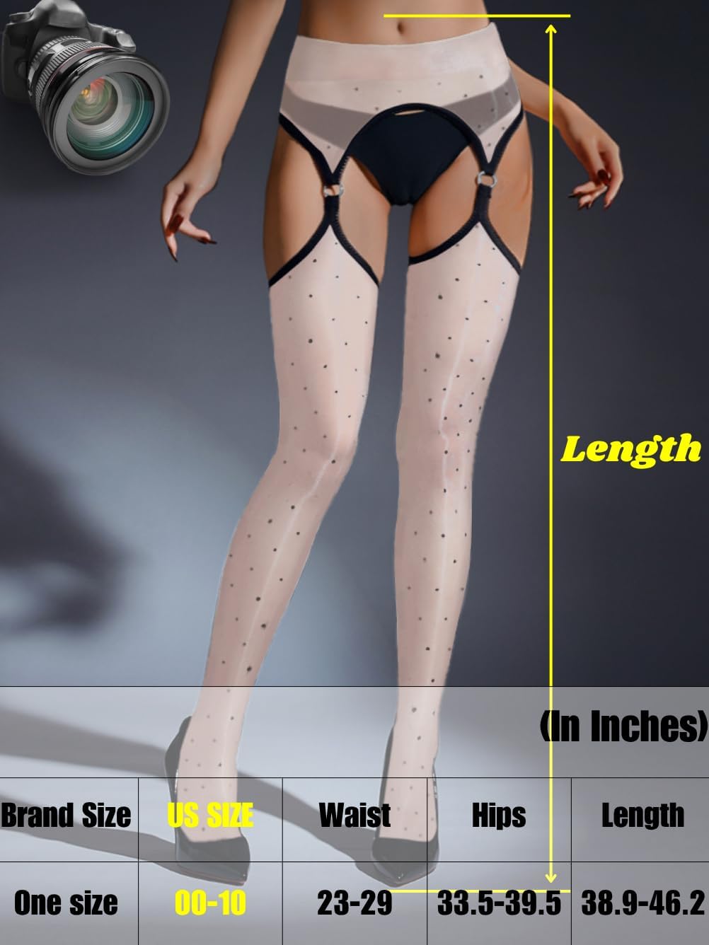 Polka Dot Garter Tights,Patterned Suspender Stockings For Women,Sexy Pantyhose Rave Night Club Fit Size 00-10 - Image 5
