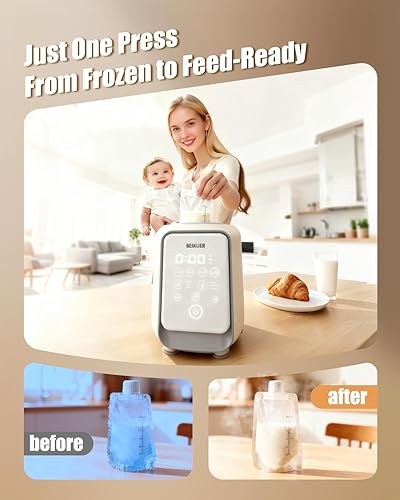 Miniatura 7 de Calentador de botellas con remolino suave, botella térmica para leche materna, preservación de nutrientes, fácil de usar con pantalla digital