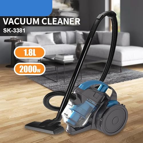 Potente Aspirapolvere A Cilindro Senza Sacco Da 2000 W, Contenitore Per La Polvere Facile Da Svuotare, Compatto E Portatile, Pulizia Multisuperficie, Capacità 1,5 Litri, Per Uso Domestico, Pavimento - 6