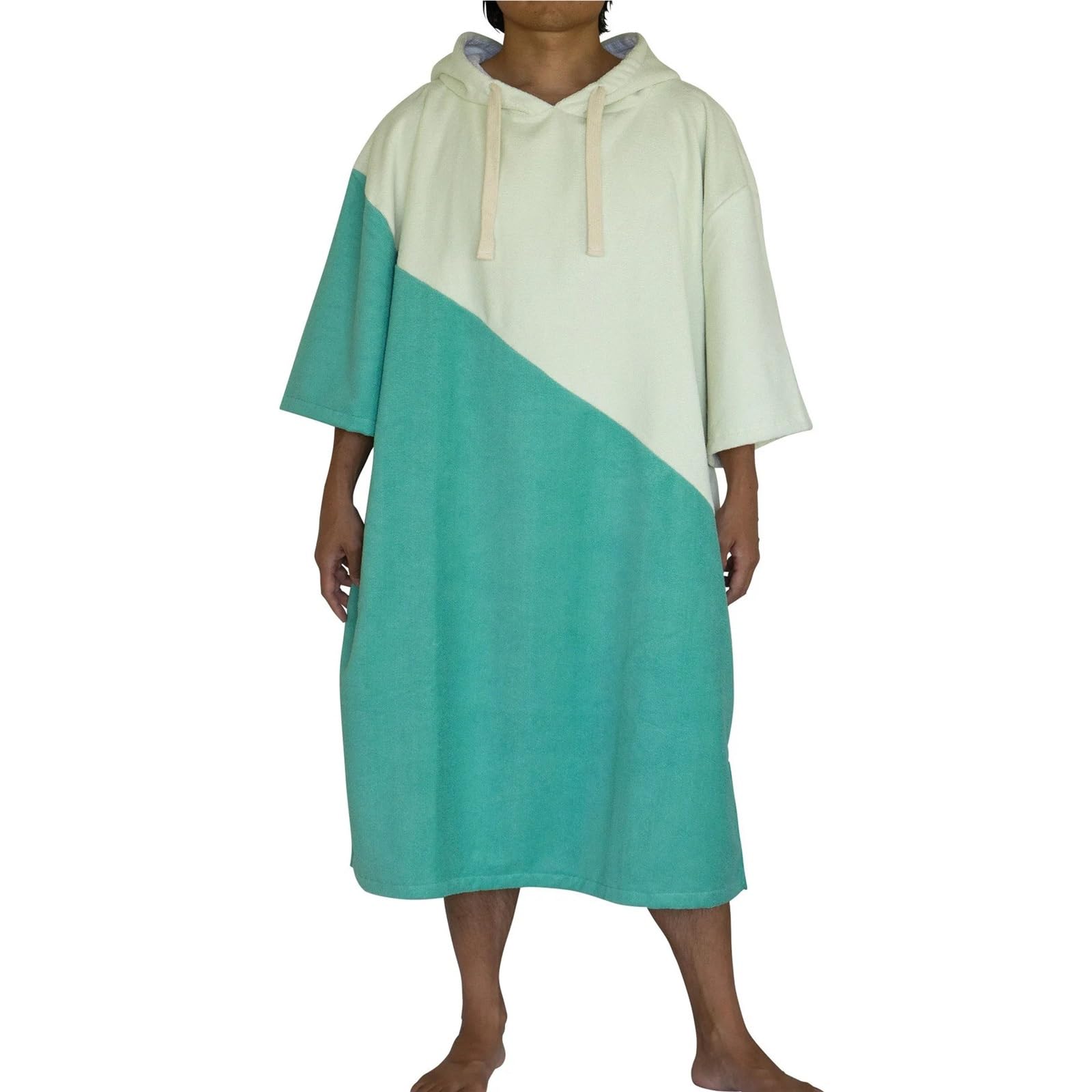 Toalla de Surf Unisex con Capucha, Bata baño, Cambiador, Mantiene el Calor, Poncho Playa Secado rápido, Toalla Buceo Gruesa Poncho de Playa(Green)