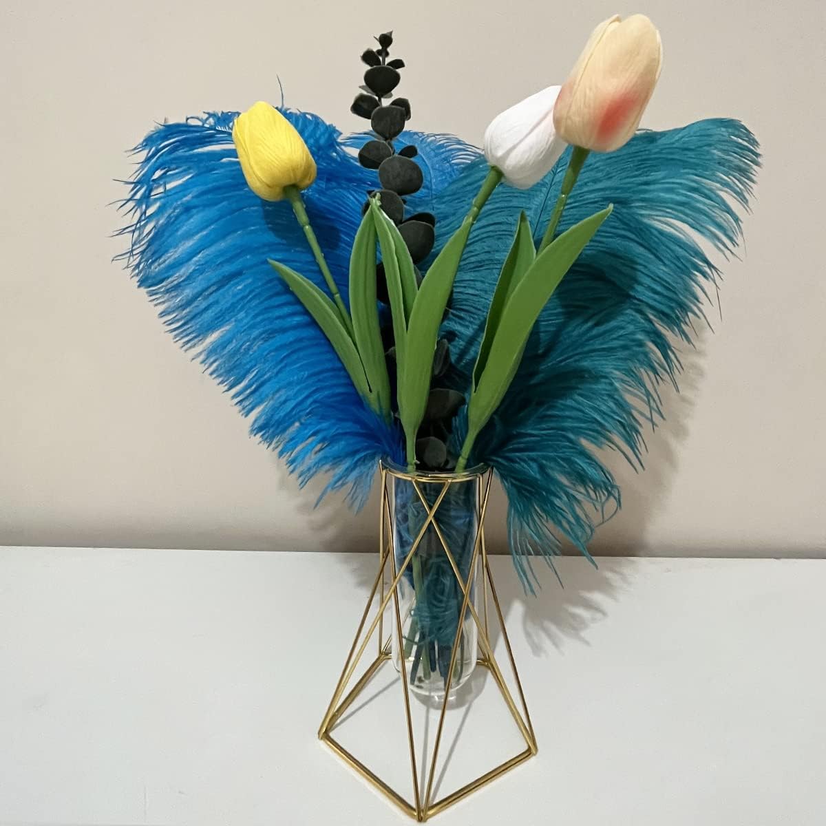 10pcs Large Turquoise Ostrich Feathers 16-18 inch Fluffy Feather for Crafts Home Party Decoration Wedding Centerpieces Clothes Vase Decor