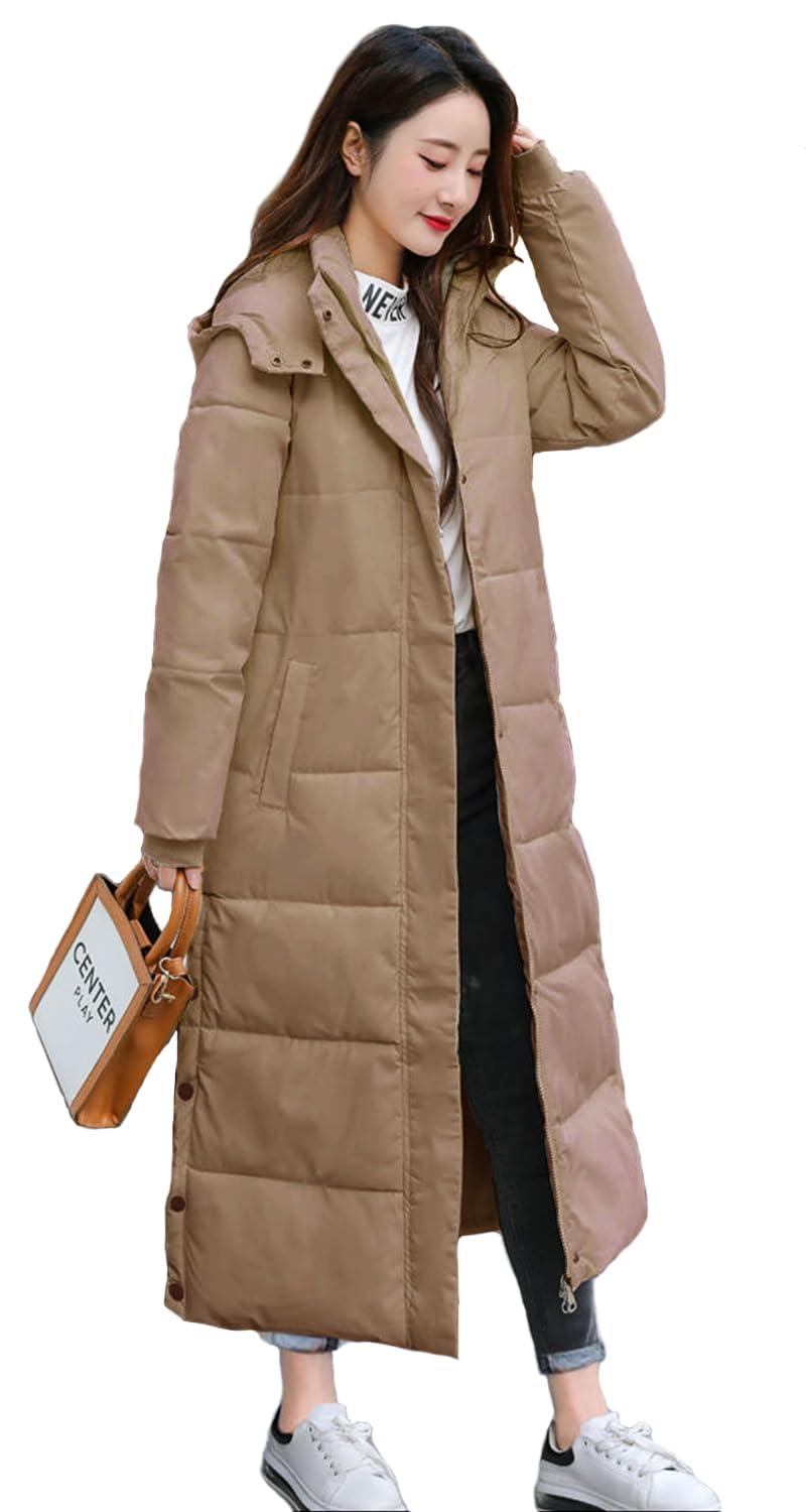 [Sulliwayu] ベンチコート ロング中綿コート 冬 レディース ロングコート 可愛い ロング丈 ハイネック ボリューム