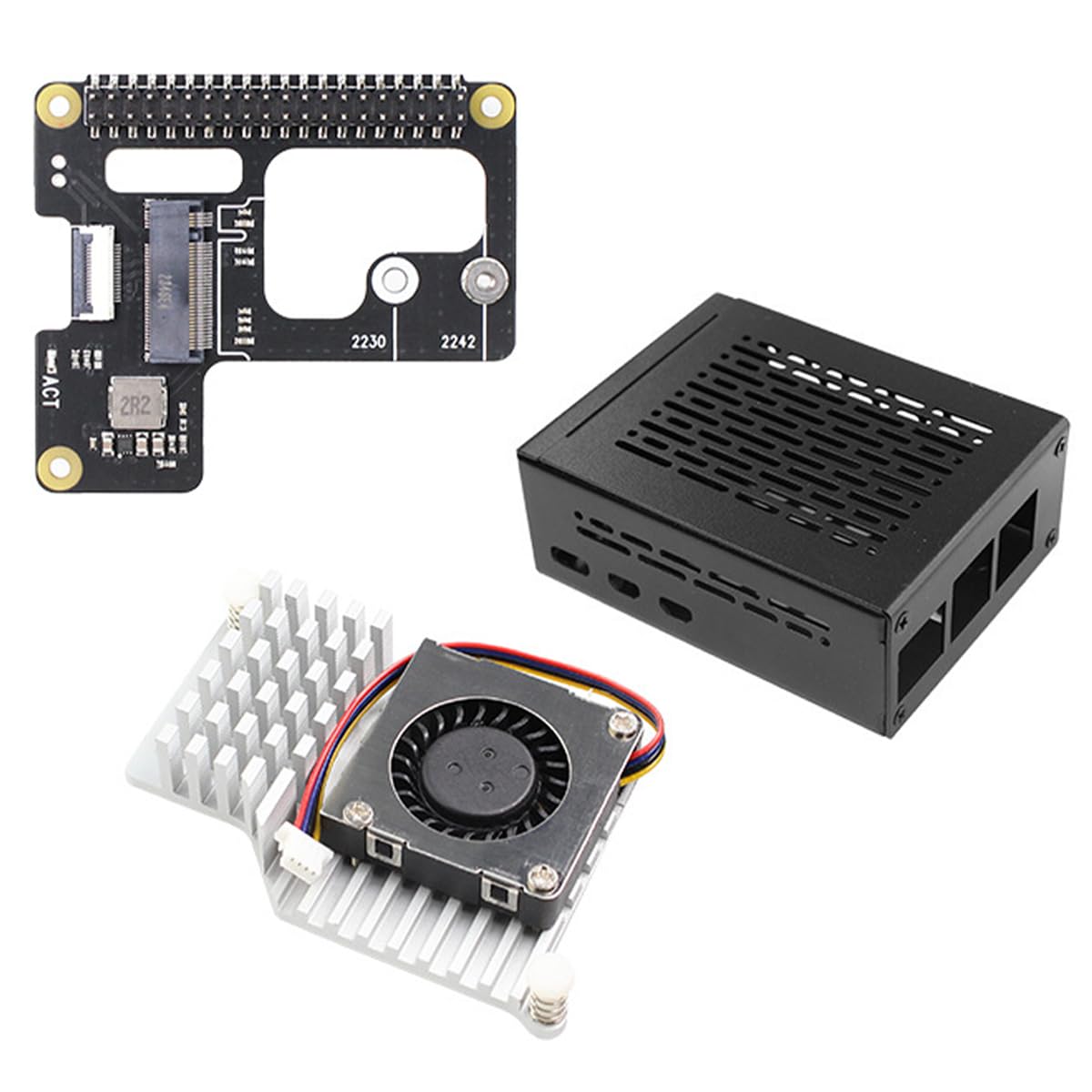 Disipador de calor activo Pi 5 integrado en caja metálica NVMe N04