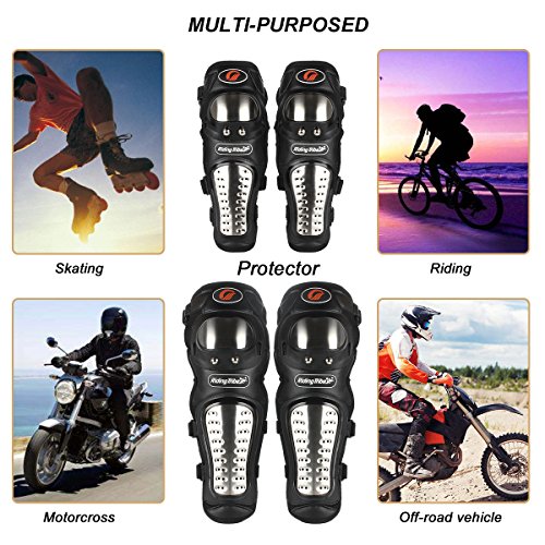 image for GES Knee Pads Motorcycle - 4Pcs Adults Alloy Steel Motorcycle ATV Moto