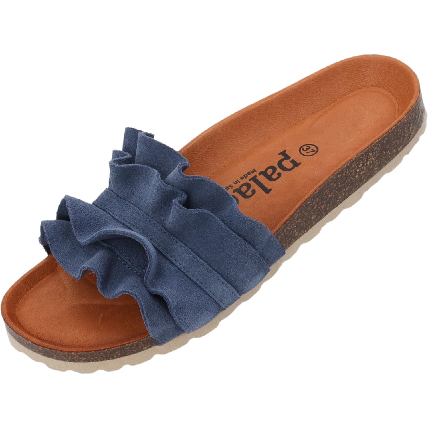 Palado Pantoletten Damen Vilnado - bequeme Sandalen Made in Spain - Hausschuhe mit Kork-Fußbett - modische Sommerschuhe