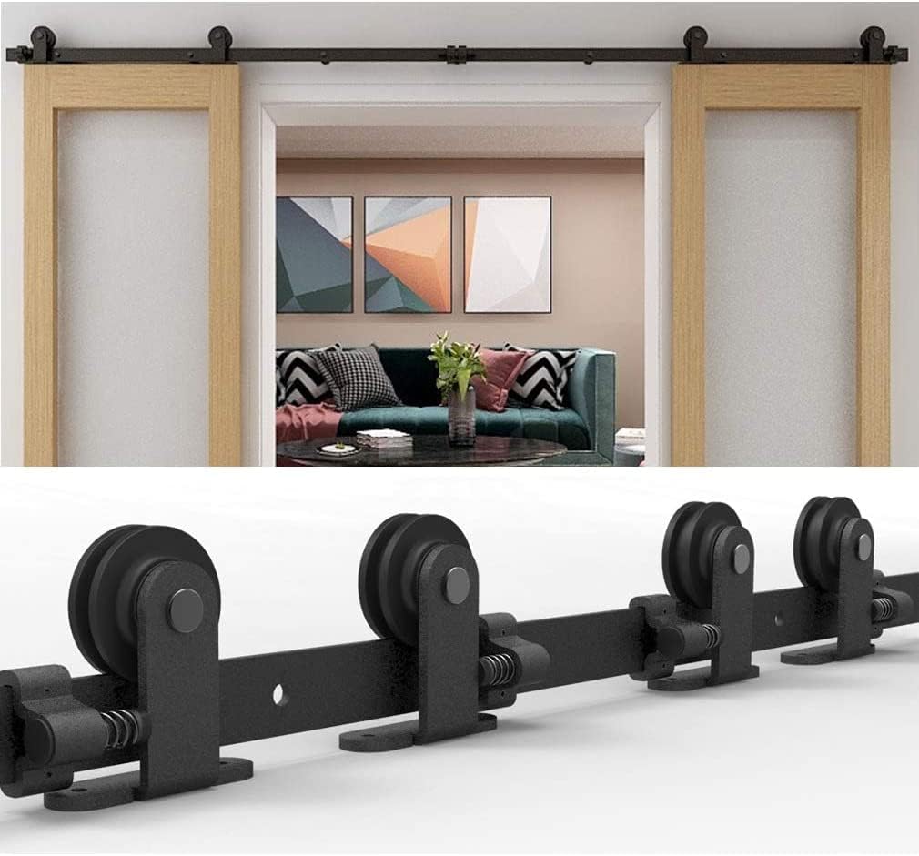 WOLFBIRD 4FT Sliding Door Hardware Closet Kit for Double Wood Doors