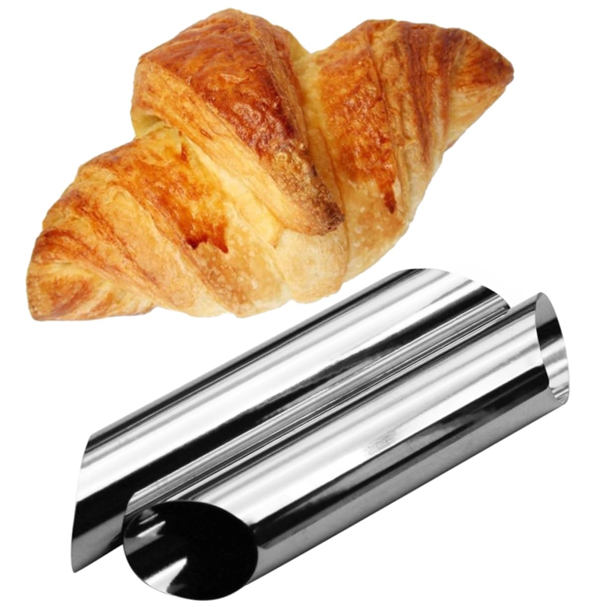 BRIGHTFUFU Reusable Round Baking Molds Stainless Steel Connoli Forms Tube Baking Shapes for Pastry Decorations