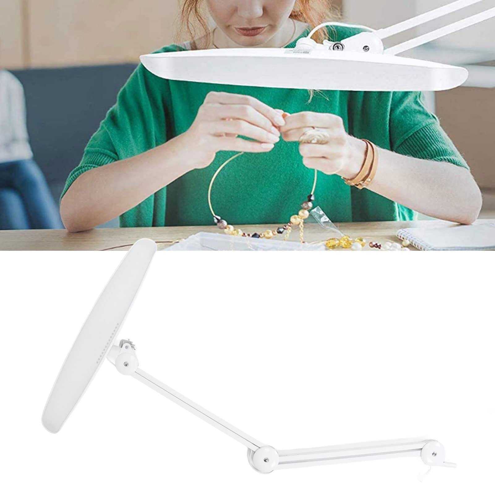 Eujgoov Clip a LED Regolabile su Lampada da Lettura Clip a LED Luce a Clip Flessibile su Luce da Libro 4 Livelli Luminosità 100‑240 V