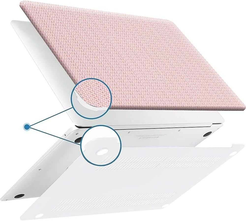 SaharaCase - MacBook Pro 16-Inch (2021–2026, M1–M5 Pro/Max) Laptops Woven Case with Silicone KeyPad Cover Woven Fabric, Snap-On, Anti-Slip Grip (Pink)