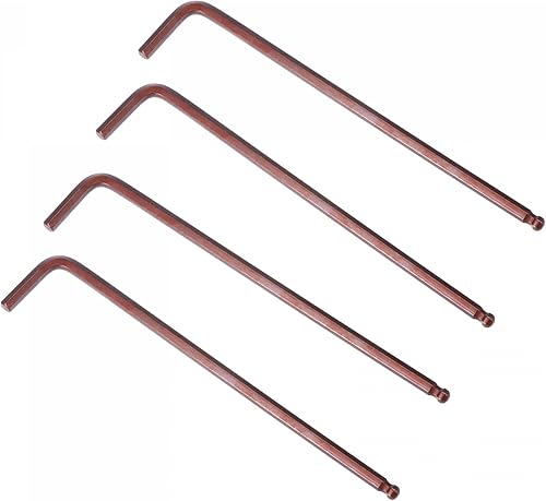Miniatura 1 de uxcell Llave hexagonal de extremo de bola de 0.197 in, herramienta de reparación de acero S2 con brazo largo en forma de L, métrica 4 piezas