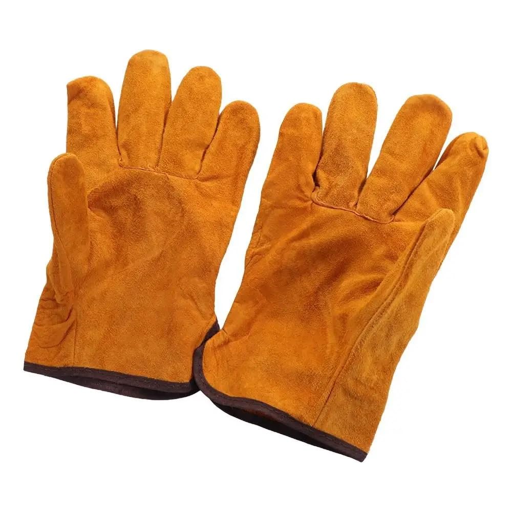 Guantes de soldadura de cuero de vaca resistentes al desgaste de trabajo