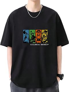 [CIUOKJS] Cowboy Bebop 渡边信一郎 カウボーイビバップ アニメ 漫画 流行半袖 Tシャツ メンズレディース スポーツ 夏春服 復古 人気 プリント シャツ トップス 無地 通気性 ファッション ゆったり おもしろ