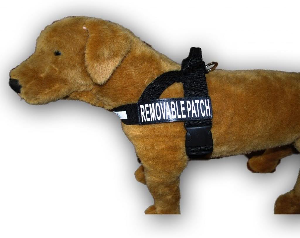 DO NOT PET Nylon Strap Service Dog Harness No Pull Guide Assistance Comes with 2 Reflective DO NOT PET Removable Patches. Please Measure Your Dog Before Ordering.