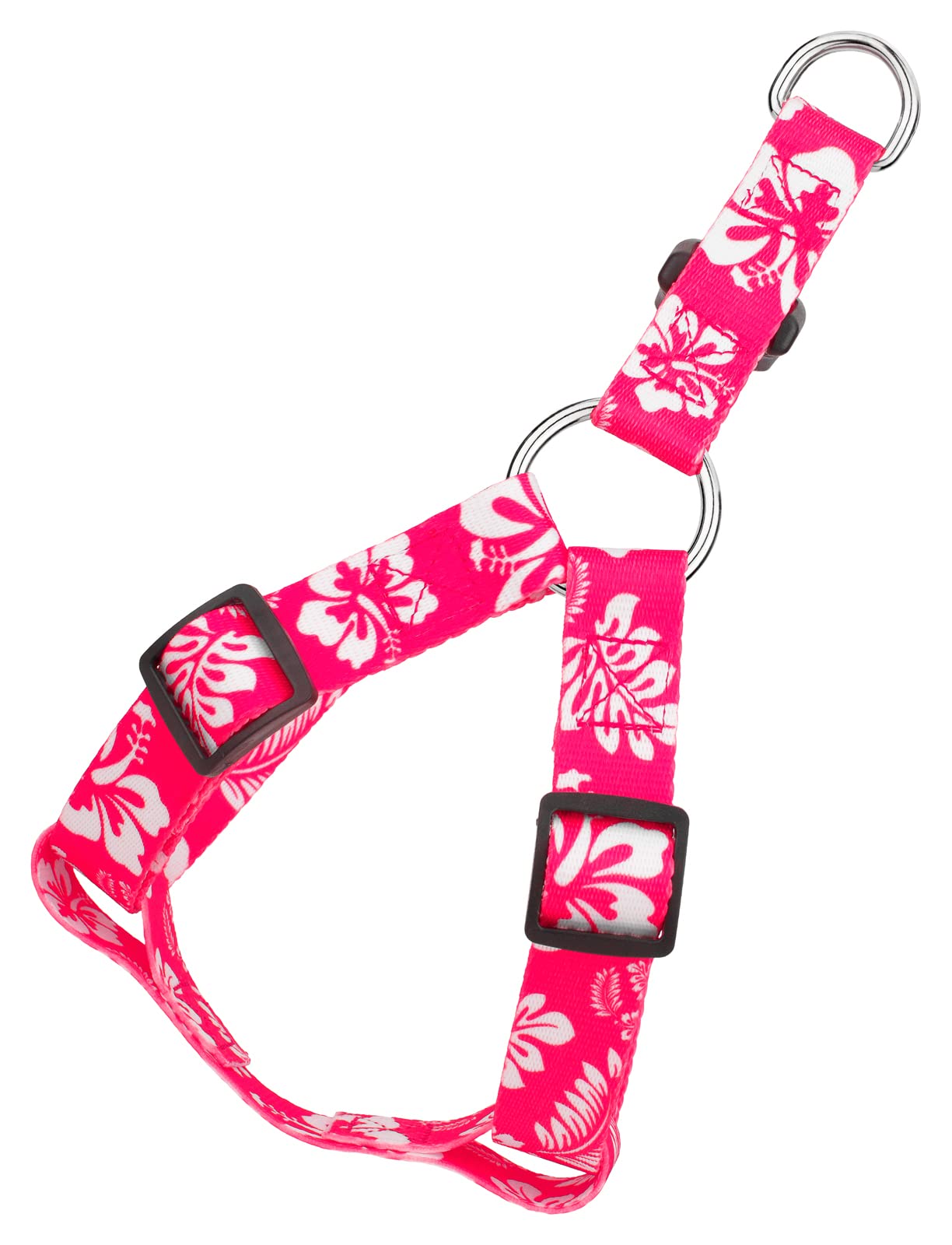 Country Brook Petz - Pink Hawaiian Step-in Dog Harness - Summer Breeze Collection Featuring Sunny Designs (1 Inch, Large)