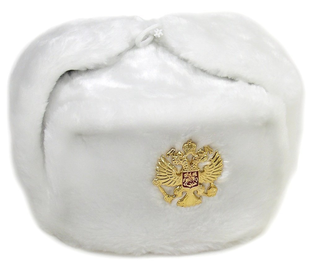 Russian Hat with Ear Flaps (Ushanka Hat) (White) : Amazon.ca