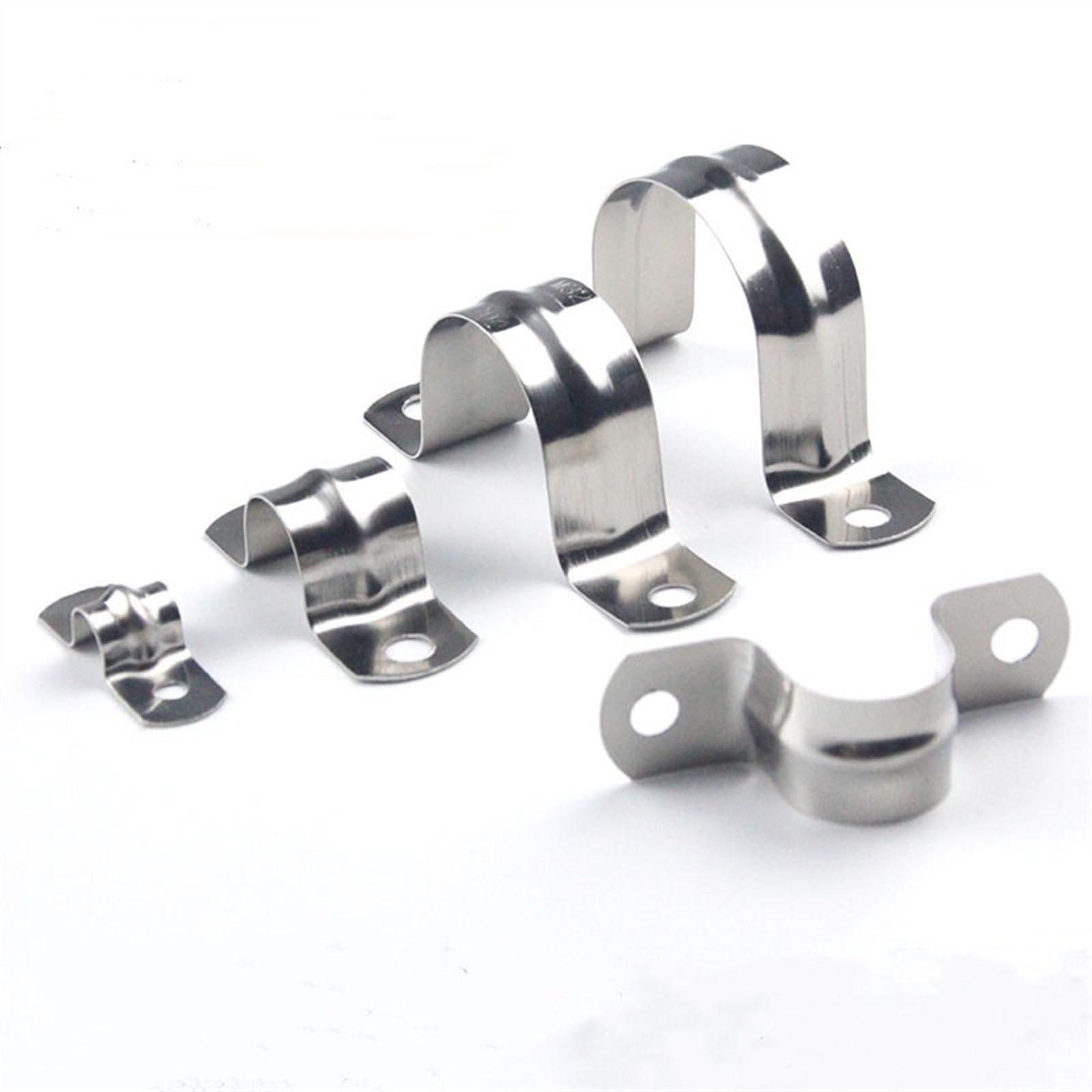 Morsetto per Tubi Morsetto a U Quadrato 5/10 pz 304 in Acciaio Inox Ispessito Tubo Carta di Tipo U Tubo di Acqua Morsetto Tubo di Carta A Cavallo Sella Morsetto Cerchio Staffa(40mm 5pcs)