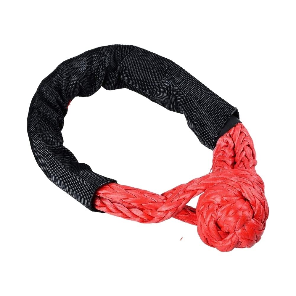 Abschleppseil 2 Stück 41.000 lbs blau Nylon Auto Flexible synthetische weiche Schäkel Winde Seil Abschleppen Bergegurte 41000LB 16T Abschleppseile (Color : Red)